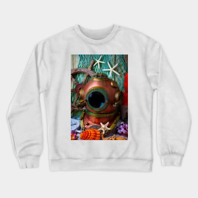 Old Vintage Diving Helmet Crewneck Sweatshirt by photogarry